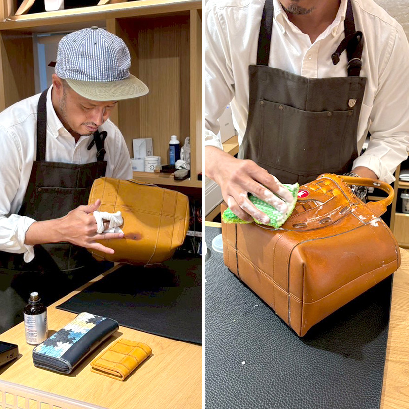 グローブミニトートバッグ お手入れ中