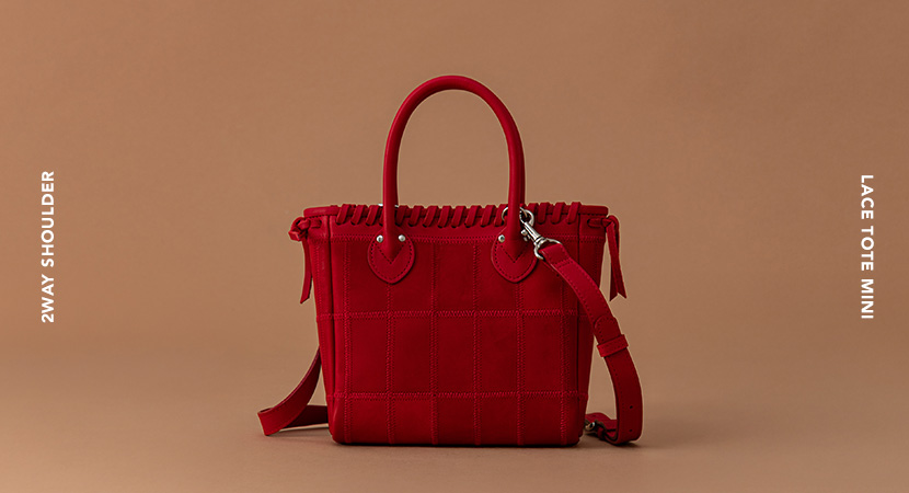 2WAYレーストート新登場！手持ちも肩掛けも楽しめる赤の差し色バッグ