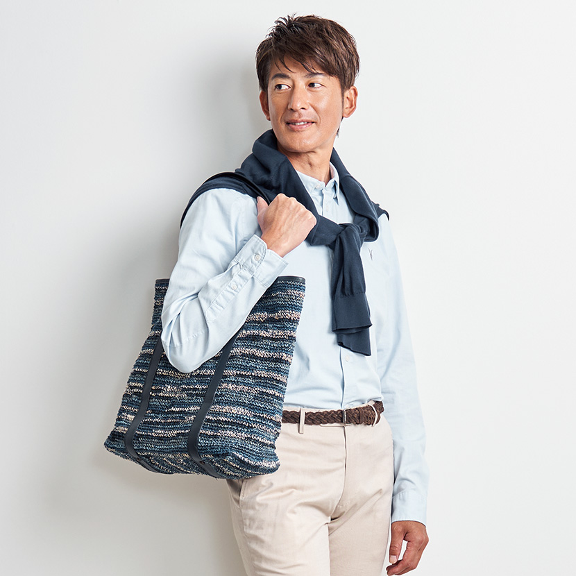 能見篤史さんとトライオンのバスケットトート