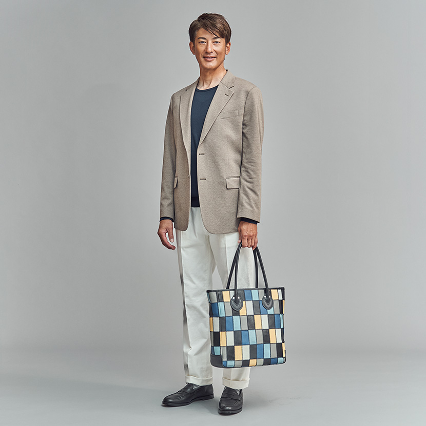 能見篤史さんとトライオンのパッチワークトートバッグ
