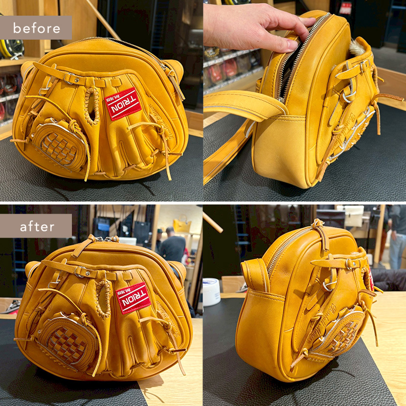 レザーバッグ お手入れビフォーアフター